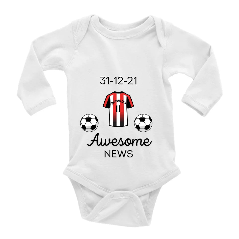 Awesome News Fathers Day Sleepsuit, Personalized Bodysuit for Sports Lovers