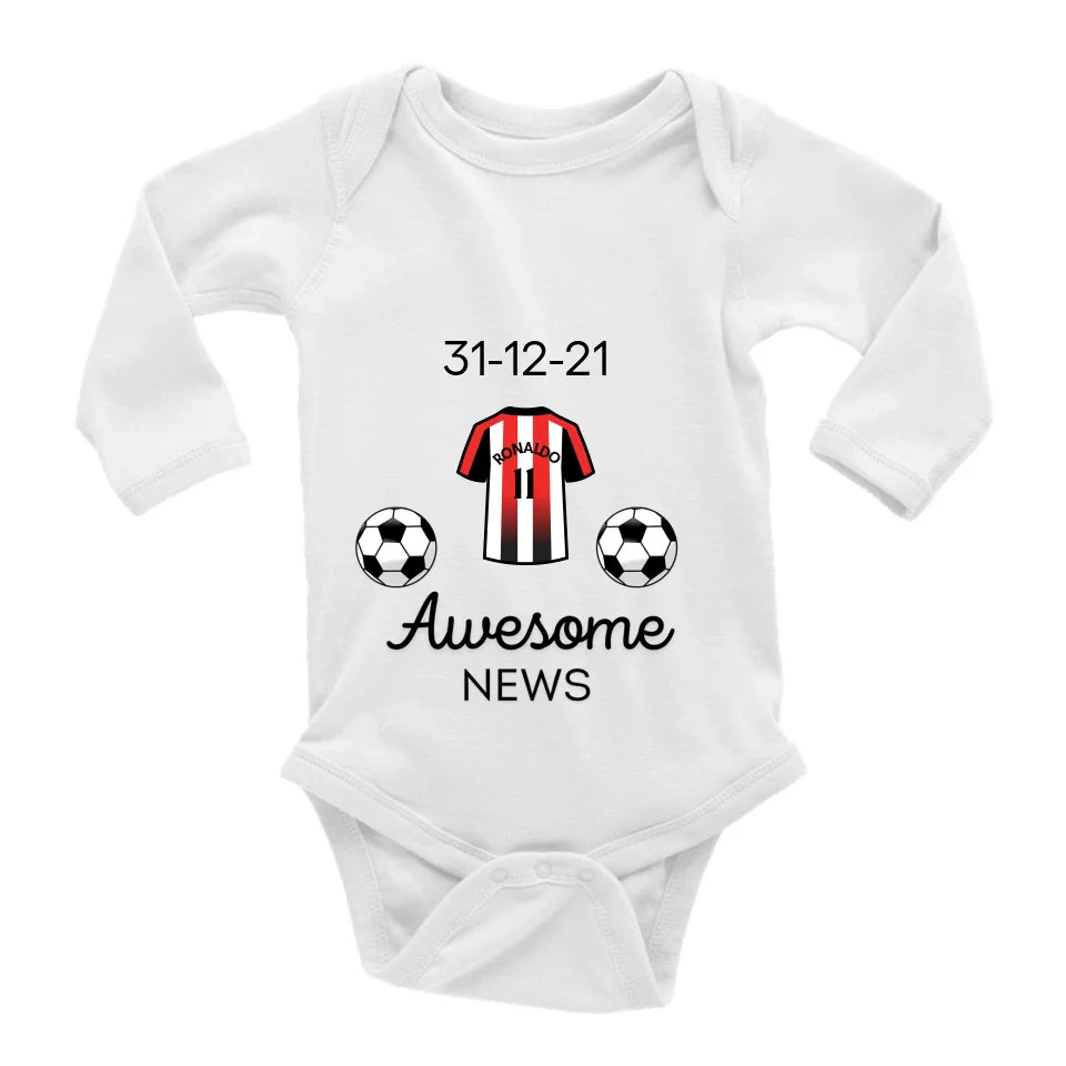 Awesome News Fathers Day Sleepsuit, Personalized Bodysuit for Sports Lovers